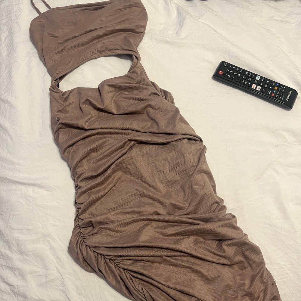 WINDSOR midi long brown dress